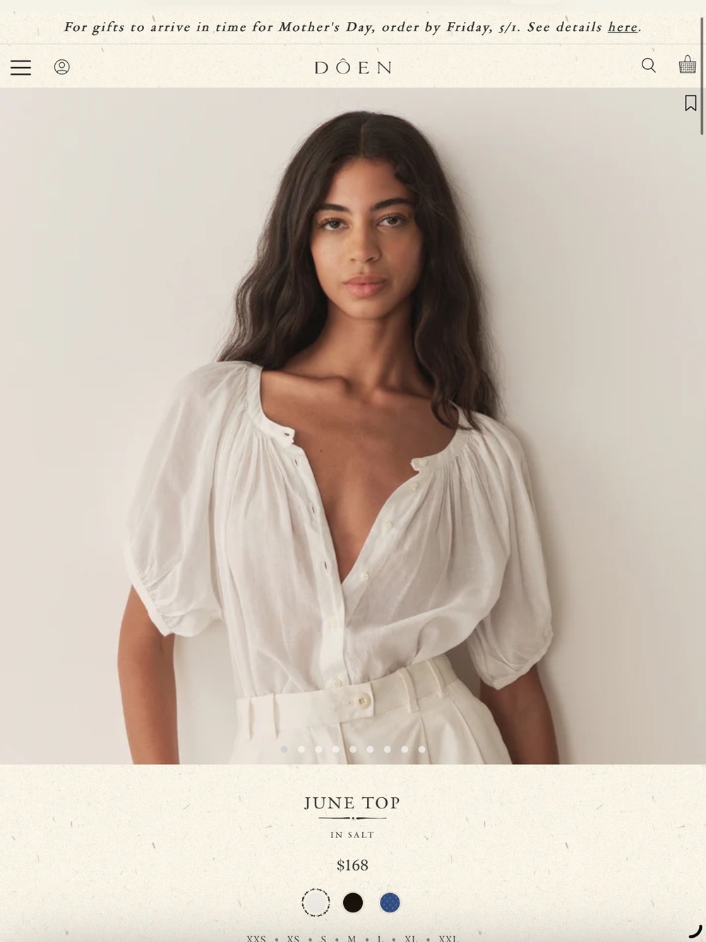 Doen June Top XS Driftwood color